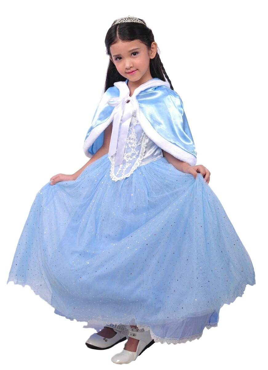 【大好評！最安値挑戦!】ドレス ロング 子供 女子 衣装 4層構造 キラキラ ドットラメ コスチューム 仮装 お姫様 なりきり ワンピース TDL プレゼント ギフト イベント パーティー 誕生日 発