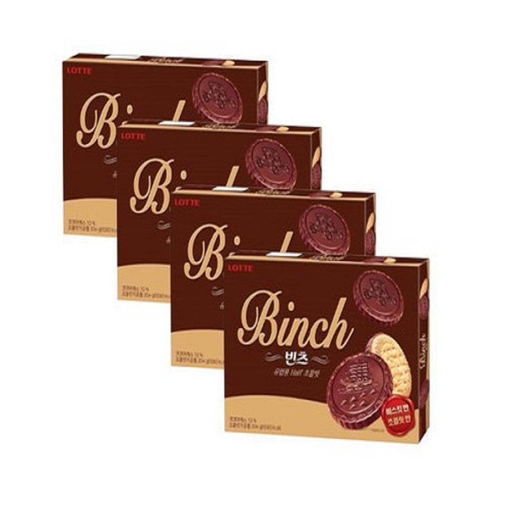 韓国-K MEAL-ビンツ 204g 4箱 高級おやつ 学校 オフィス 登山 甘いチョコビスケット デザート-K FOOD