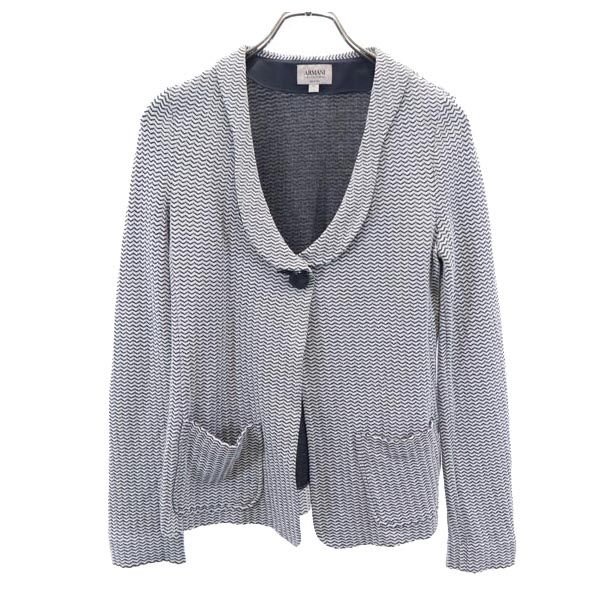 総柄 ジャケット 42 グレー系 レディース
