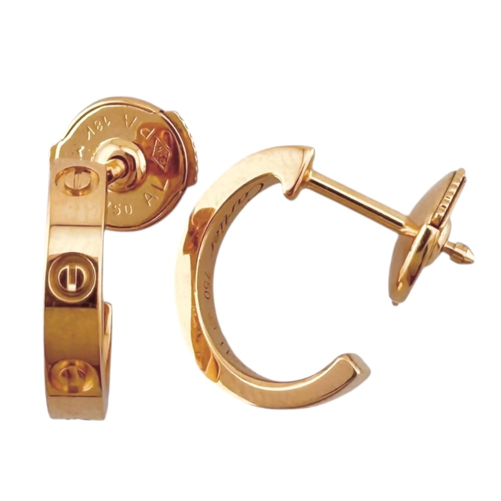 カルティエ ミニラブ ピアス 18金 K18ピンクゴールド CARTIER 中古 美品