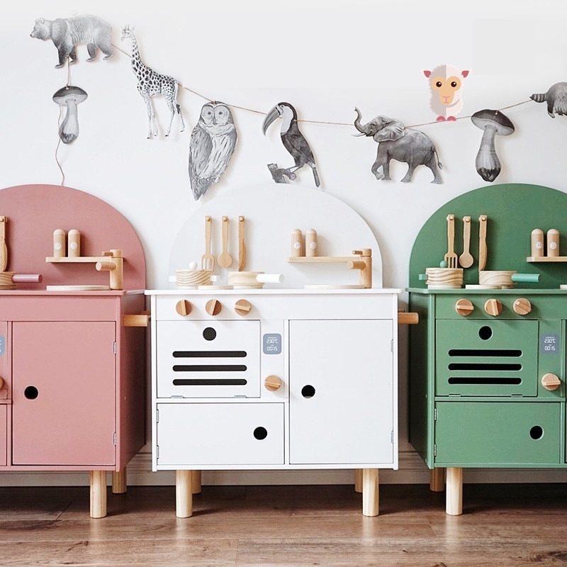 女の子に人気の誕生日プレゼント子供用プレイハウスのキッチンおもちゃ236歳の幼稚園向けの木製シミュレーション調理器具