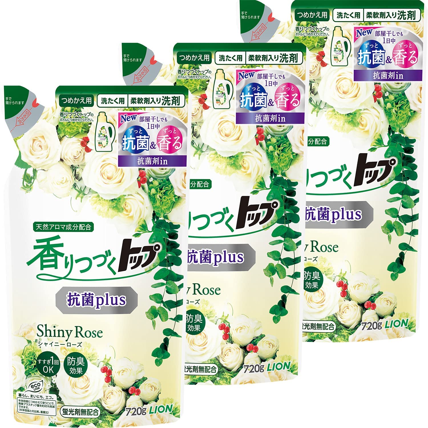 最安値級価格 抗菌plus 【まとめ買い】香りつづくトップ シャイニーローズ 液 柔軟剤入り洗濯洗剤 蛍光剤無配合 柔軟剤 - aegis.qa