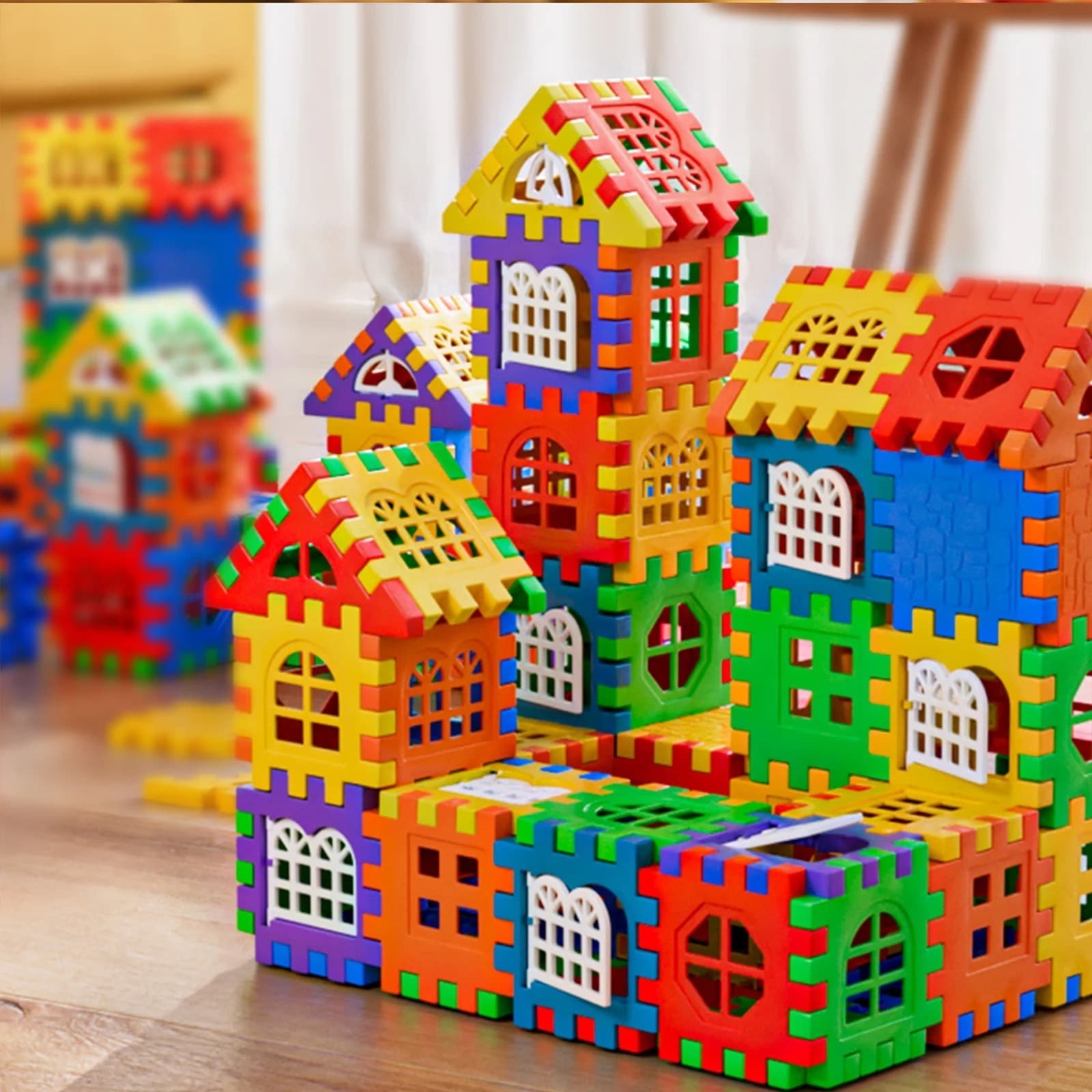 Children Four post Geometric Modeling Building Blocks Monessori Toys Jigsaw Puzzle Teaching Aids Ki