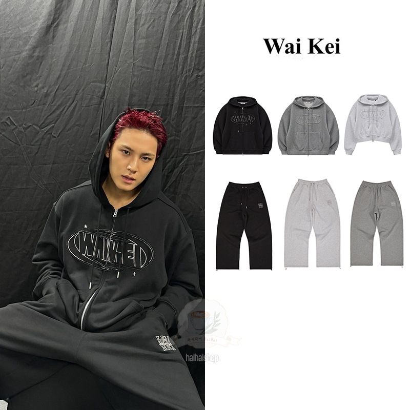 [SEVENTEEN ミンギュ着用] ロゴ アプリケ フード ジップアップ / ロゴ 刺繍 セーターパンツ