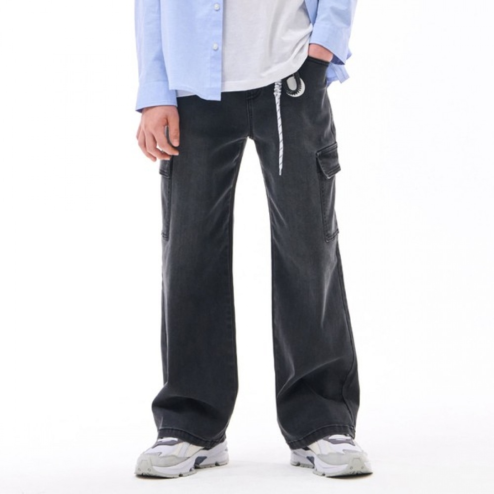 （オーシャンスカイ）コモンブラックワイドカーゴデニムパンツ-EAJG2354B03 10,489円