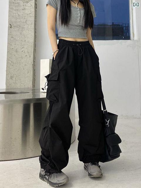 レディースファッション　かわいい　オシャレ　海外 ヴィンテージ ポケット バギー レッグ パンツ ストレート
