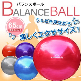 【レビュー投稿でQUOカードGET】バランスボール エクササイズボール ヨガボール 直径65cm 全5色 【フットポンプ付き】 送料無料 【RCP】