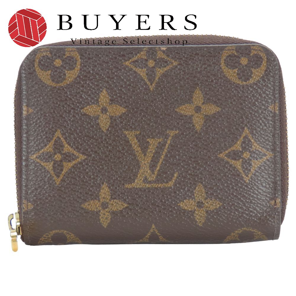 中古 コインケース ジッピー・コインパース M60067 ラウンドファスナー モノグラム ブラウン ゴールド金具 小銭入れ カードケース 小物 レディース メンズ