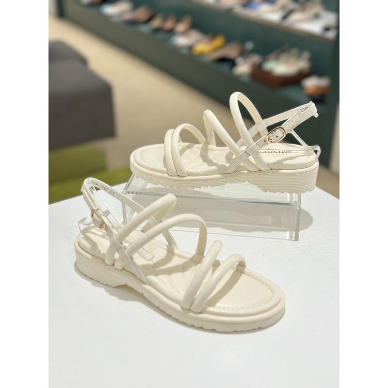 [驪州店] [] 女性ラウンドトウ パディング ストラップ 軽量サンダル(3color)712524004 ホワイト