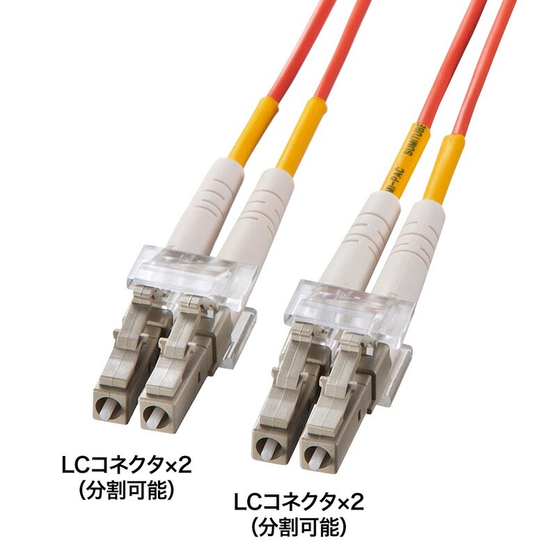 メガネ型光ファイバケーブル マルチ62.5μm LCx2-LCx2 2m HKB-LCLC6-02L