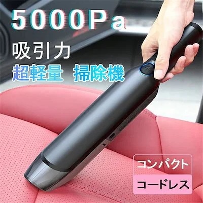 ハンドヘルド掃除機 コードレス 乾湿両用 5000Pa 車用掃除機 超軽量 ハンディー スティックク