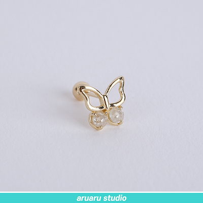 韓国のピアス】SPR110_14K ファッションブランド Gold