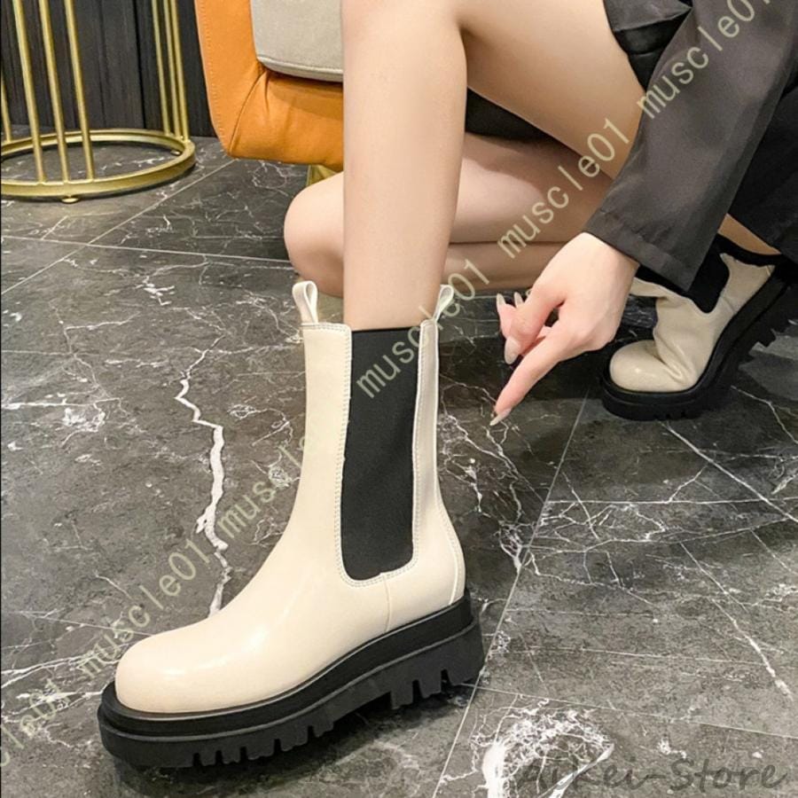 おしゃれ サイドゴアブーツ レディース チェルシーブーツ 厚底 サイドゴアブーツ レディース チェルシーブーツ ショートブーツ 大きいサイズ 防水 歩きやすい