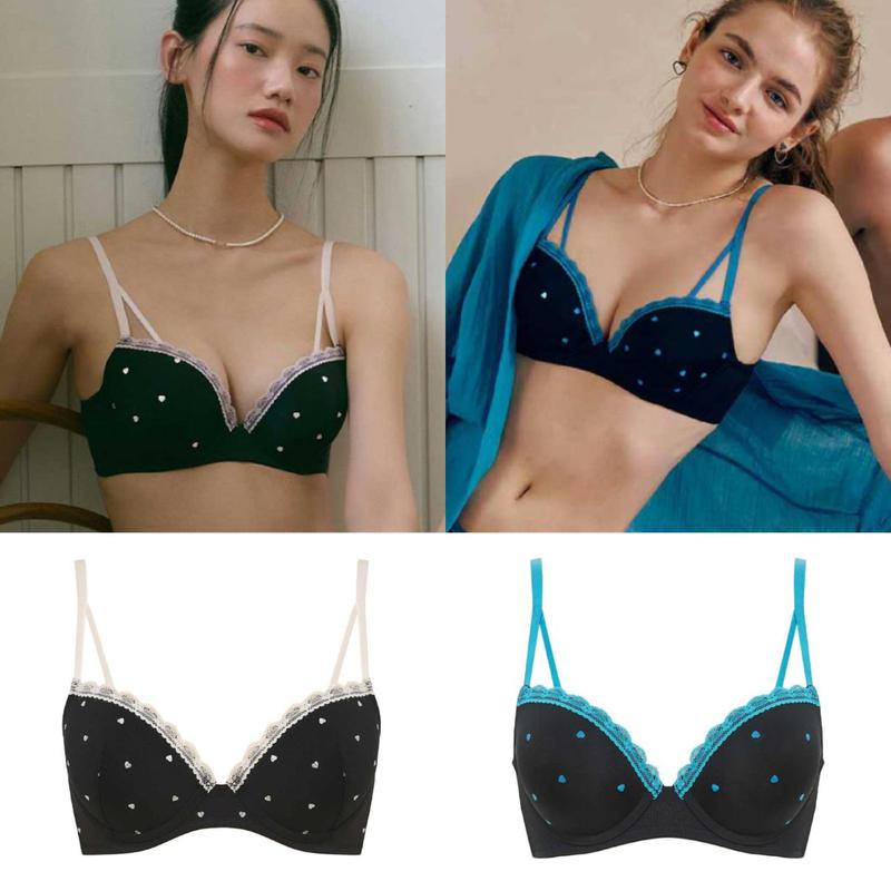 きらめくハート型のホイルプリント トゥインクル ブラ SBRD593 Cカップ