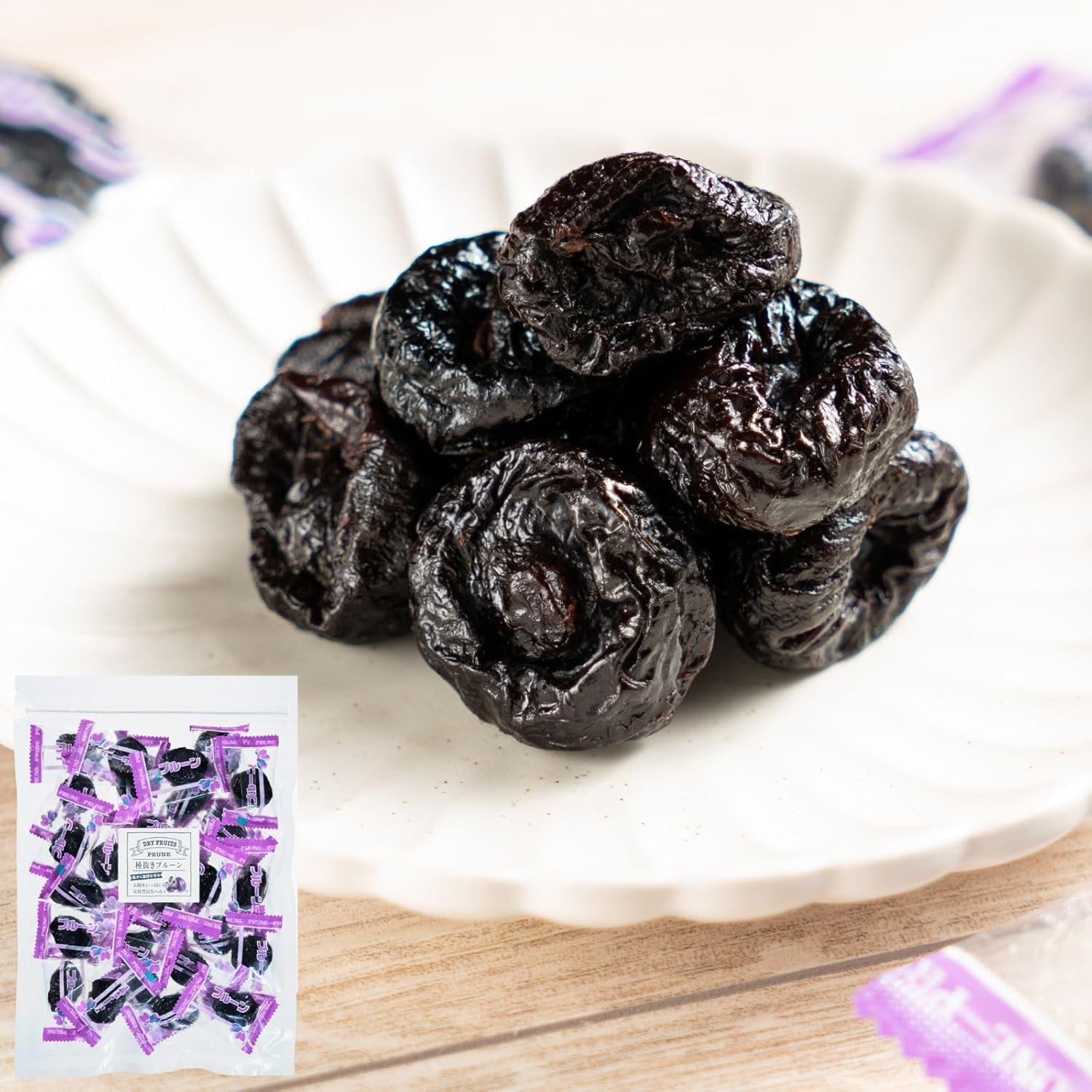 博屋 カリフォルニア プルーン 種抜き 砂糖不使用 ドライフルーツ ドライプルーン 種なし dried fruit 個包装 小分け チャック袋入 (250g x 4)