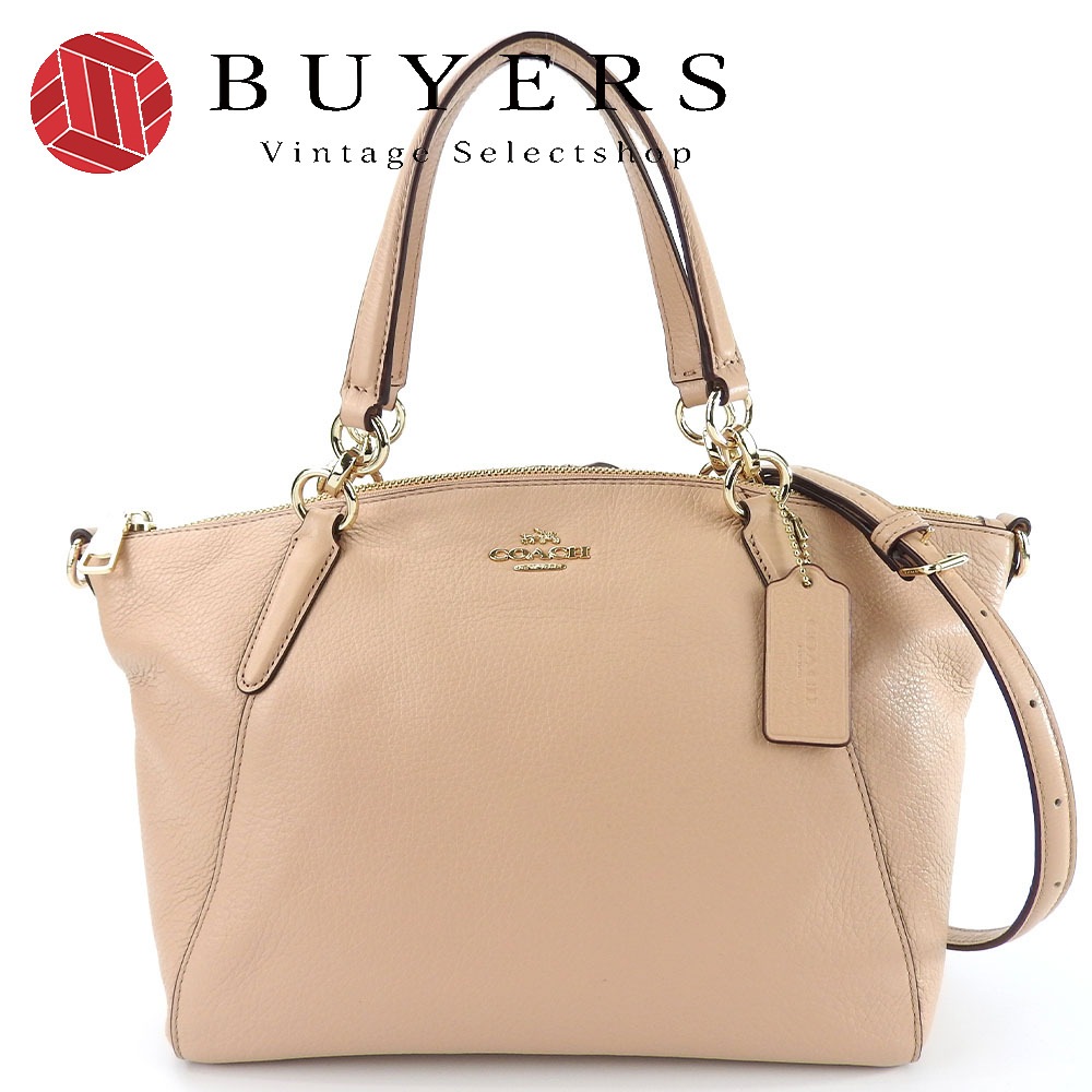中古 ハンドバッグ F36675 レザー ピンクベージュ ゴールド金具 2WAY ショルダー レディース 女性