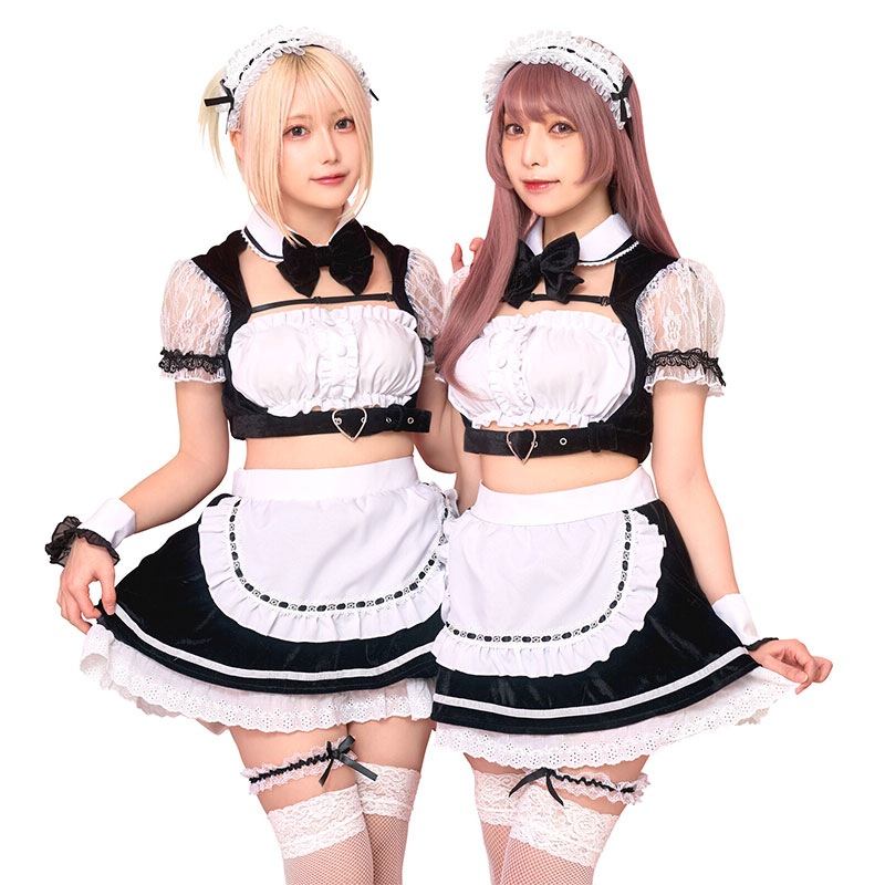 コスプレ メイド シュガーウィップ ベロアフェティッシュメイド レディース フリーサイズ ブラック[sugarwhip-velor-maid]