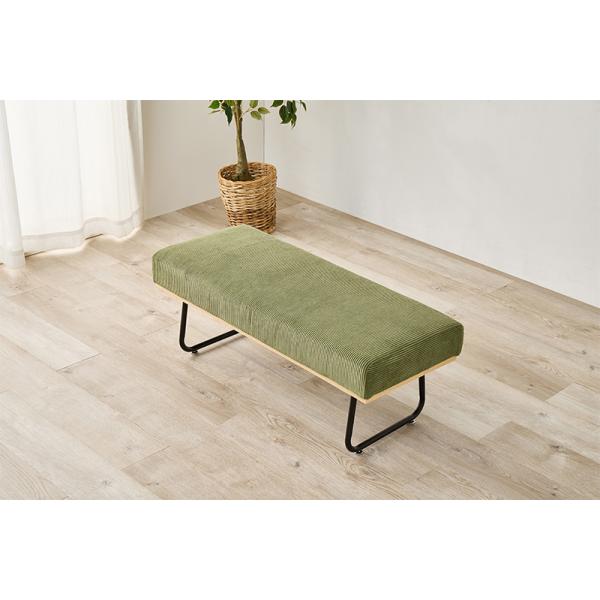 ベンチ 2人掛け ソファー おしゃれ 北欧モダン レトロ ヴィンテージ コーデュロイ コンパクト 二人掛け 幅105cm