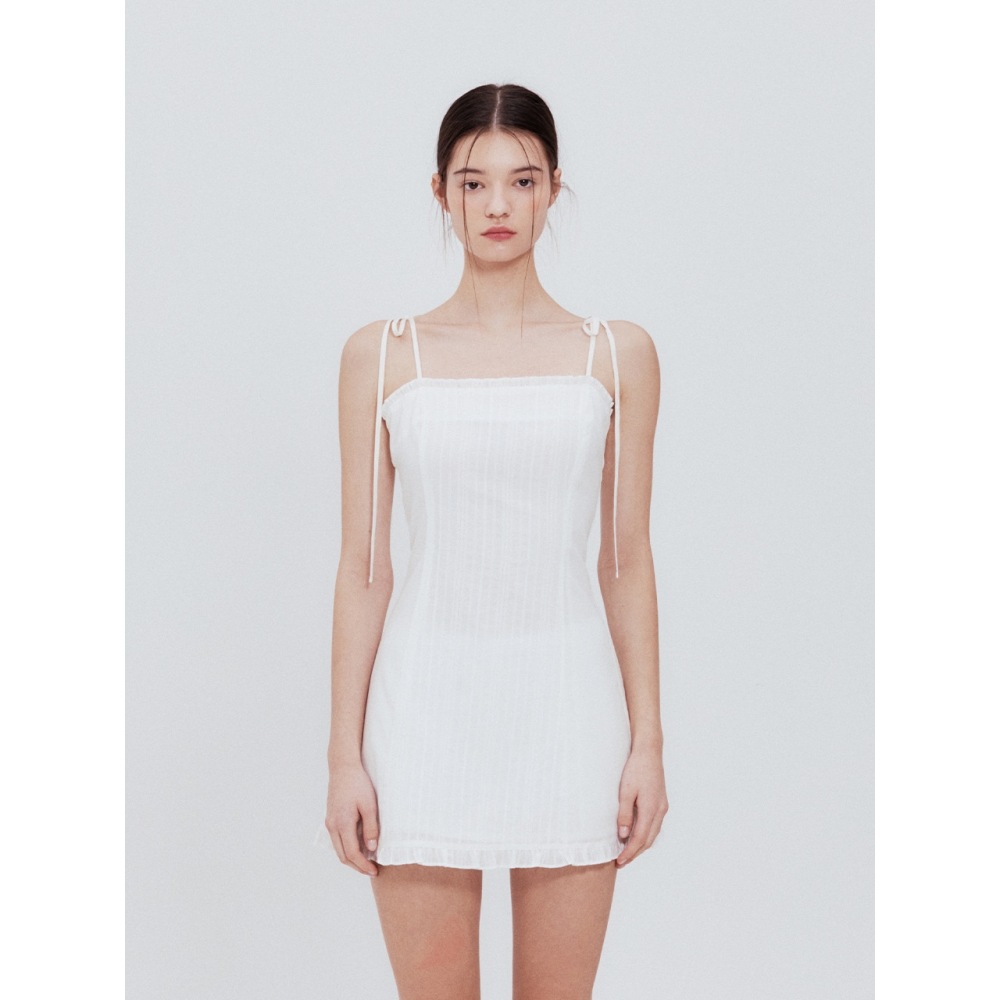 ノットユアローズレースフリルミニドレス (アイボリー)