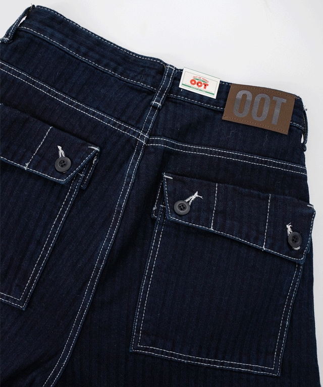 [OOTJ] コタ ヘリンボーン ワイド デニム パンツ