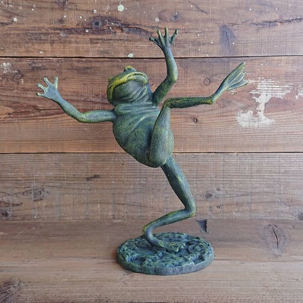 オブジェ 置き物 インテリア雑貨 家具 インテリア カエル ダンサー 大 楽しげに踊る蛙 オススメ 9,555円