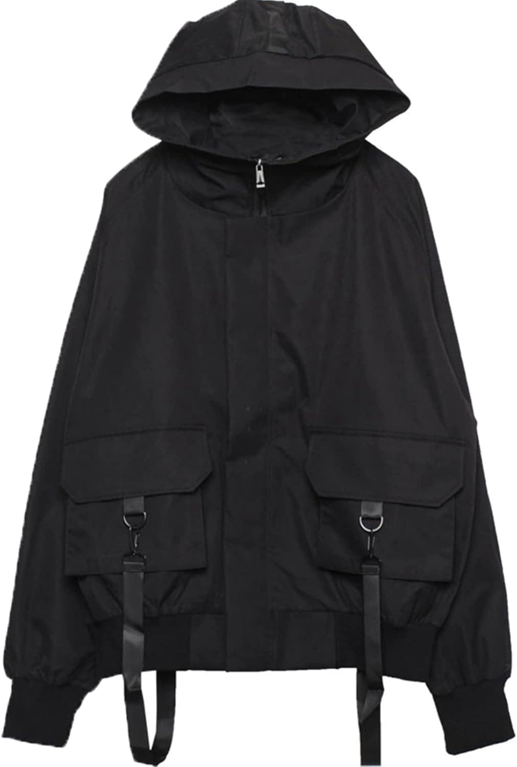 カーゴジャケット メンズ フード付き 原宿 マウンテンジャケット 長袖 アウターコート 秋冬 ショート丈 防風 防寒 快適 無地 ワーク おしゃれ アメカジ ストリート系 ストラップ パーカ