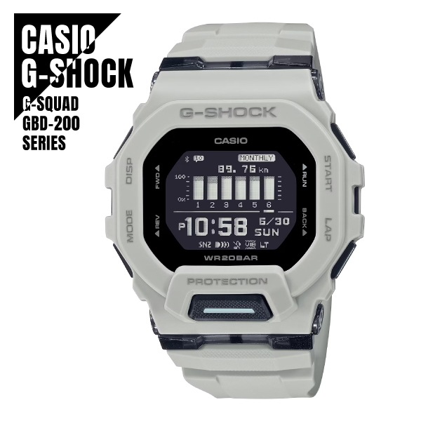【即納】 CASIO カシオ G-SHOCK Gショック G-SQUAD Gスクワッド スマートフォンリンク Bluetooth通信 GBD-200UU-9 腕時計 メンズ 12,395円