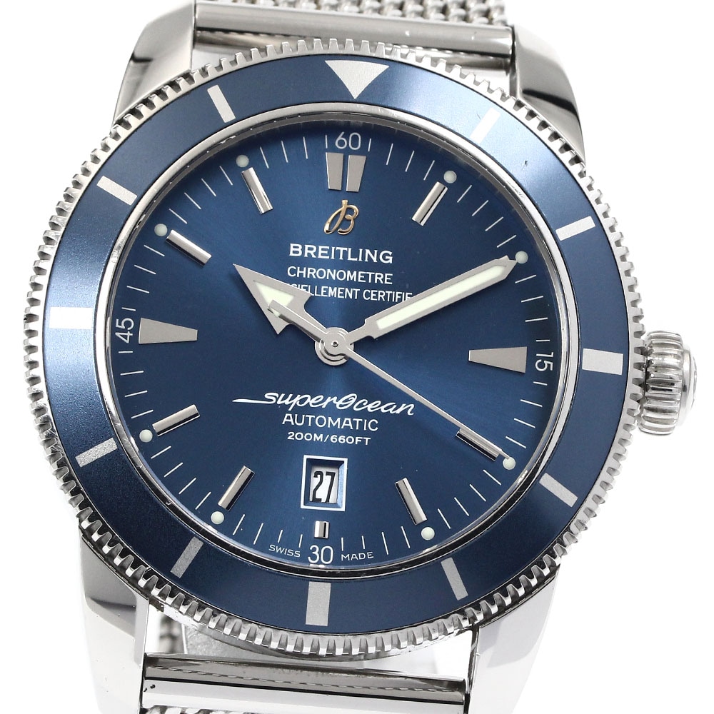 ブライトリング BREITLING A17320 スーパーオーシャン ヘリテージ46 デイト 自動巻き メンズ 内箱・保証書付き_879621【中古】