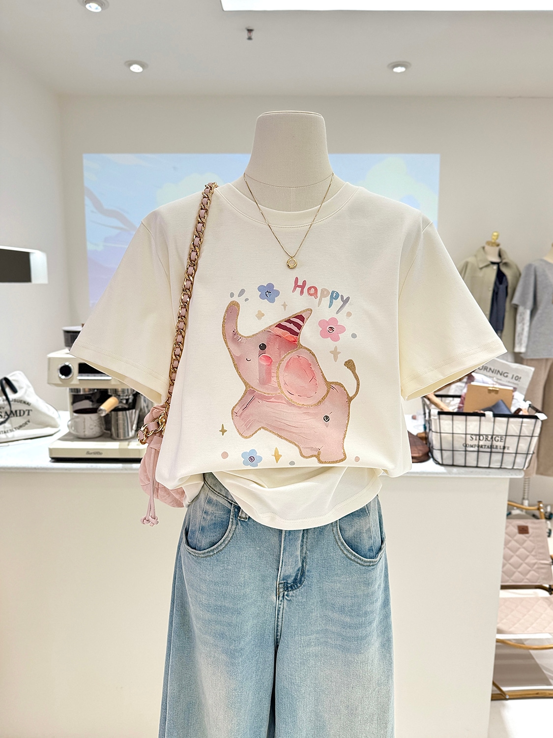 【1点ご購入 で10点プレゼントいたします】純綿韓国系ワイルドカートゥーン減齢ゆったり着やせ半袖タイツTシャツブラウス半袖