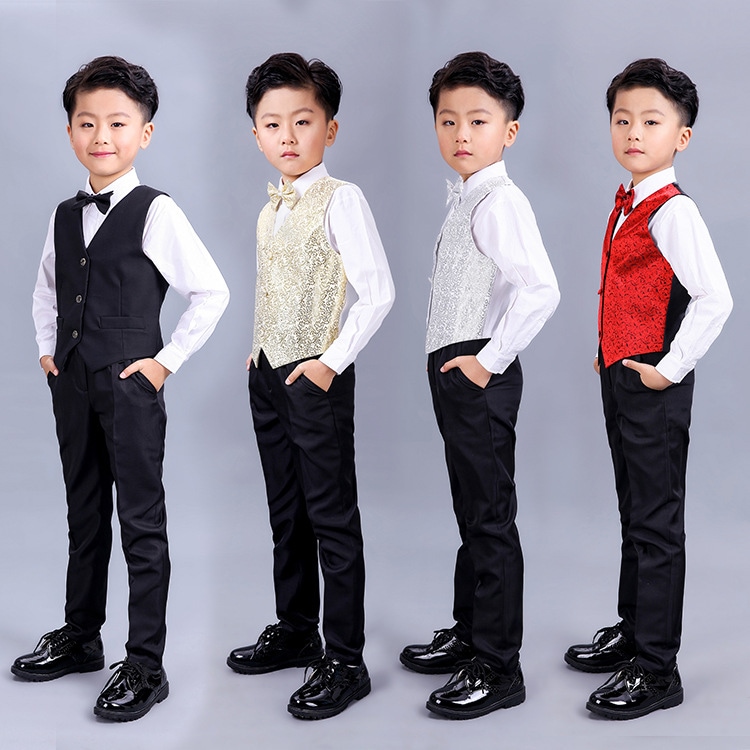 4点上下セットキッズ フォーマル 男の子 結婚式 ベビーキッズ 子供スーツ ベビー フォーマルスーツブラックホワイトベスト90 100 110 120 130 140 50 160