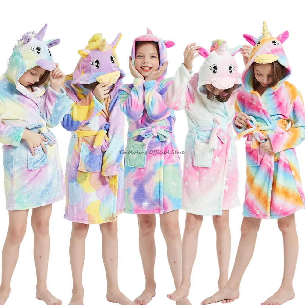 数量限定セール  着ぐるみ子供ユニコーンローブ子供付きバスローブボーイズパジャマ女の子のパジャマベビー動物タオルローブ 着物・浴衣