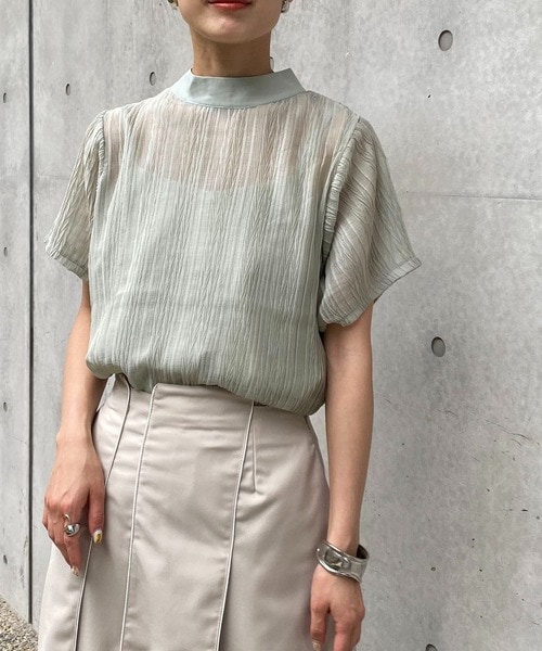 レディースファッション レディース トップス シースルートップス シースルー シア― シア―トップス 大人 シンプル 無地 ベーシック 黒 ブラック グリーン 緑 20代 30代 40代 夏