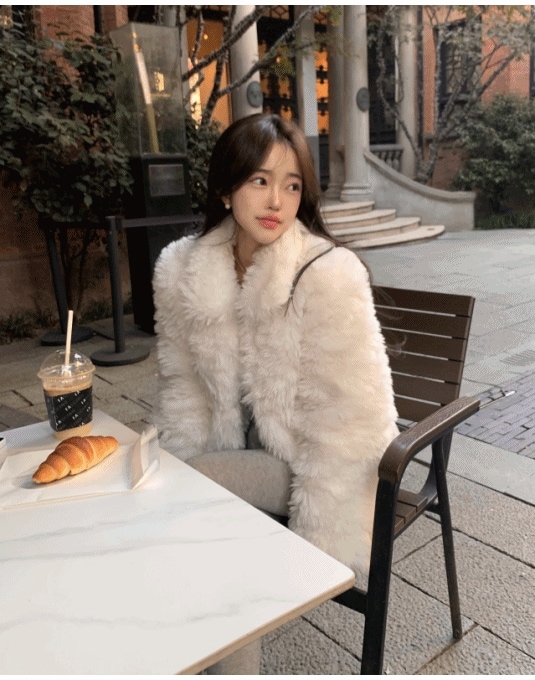 [抜け毛x/暖かい] ローバー カラー ファージャケット-2col