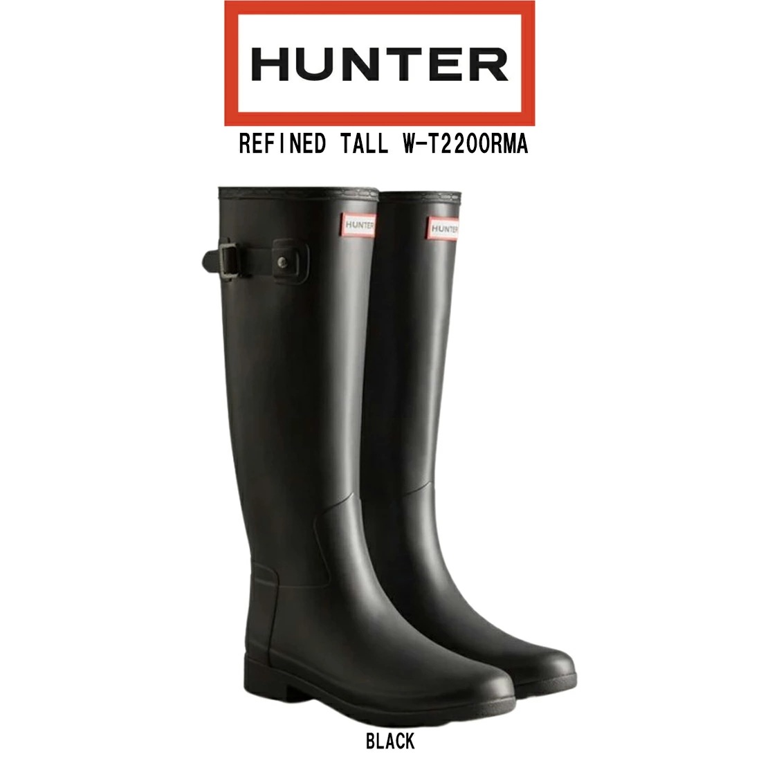 HUNTER(ハンター)レディース レインブーツ ロング トール 雨靴 防水 長靴 女性用 REFINED TALL W-T2200RMA