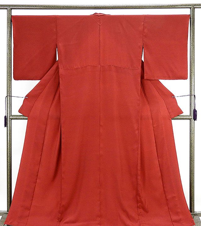 単衣 色無地 新品仕立済 正絹 単衣 鞘型地紋 身丈164.5cm 裄丈67.5cm 色無地 新品