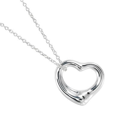 Tiffany 925シルバー オープンハート　16号 TIFFANY&Co.ティファニー オープンハート ネックレス シルバー