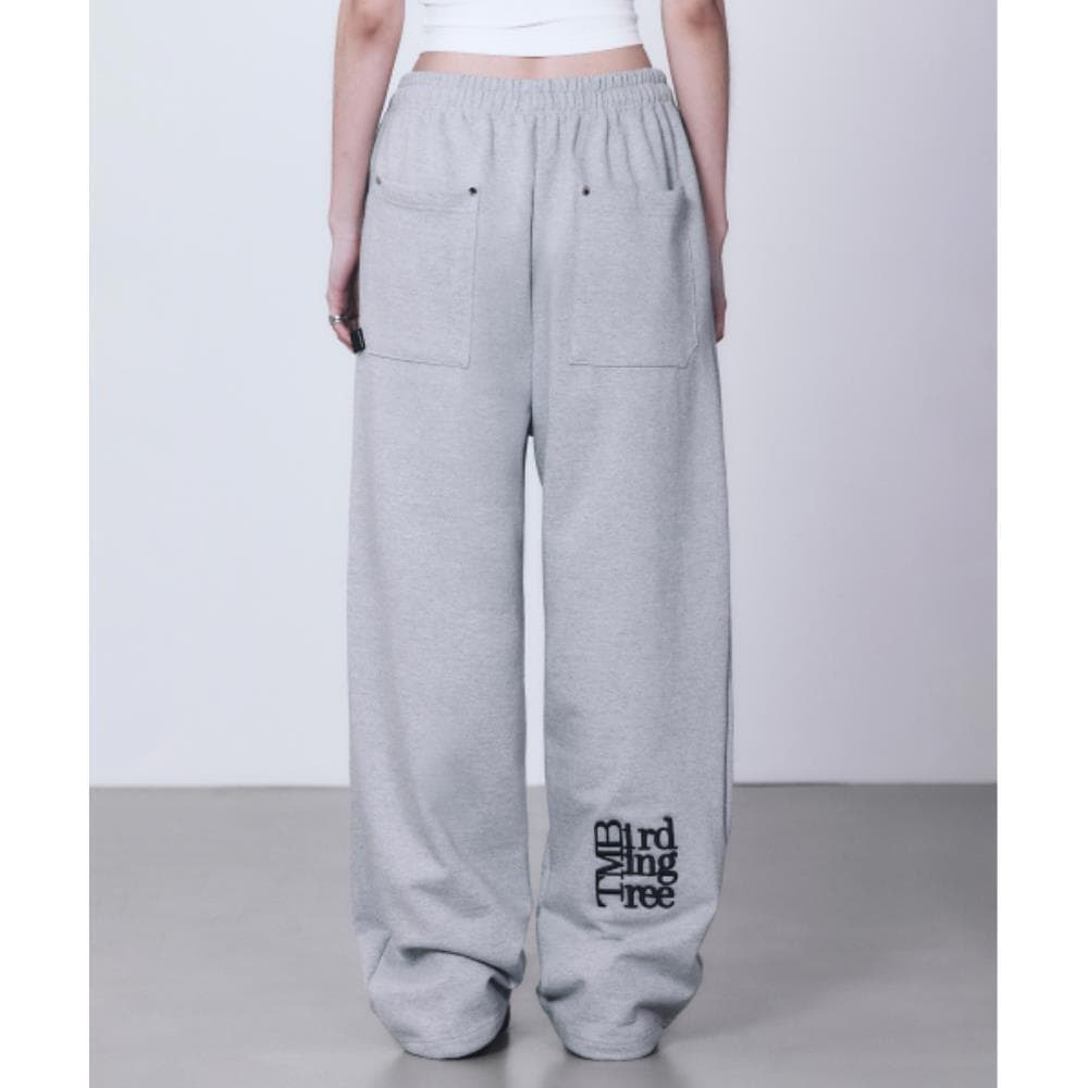 TREEMINGBIRD TMB Square Logo Sweat Pants Gray TMB246PT