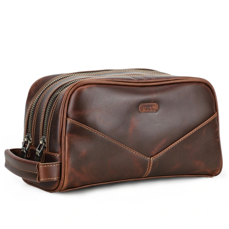 トラベルポーチ 洗面用品入れ バッグ 収納 メンズ 収納ポーチ 大容量 レトロ 本革 牛革 携帯入れ 無地 ギフト 父の日 人気