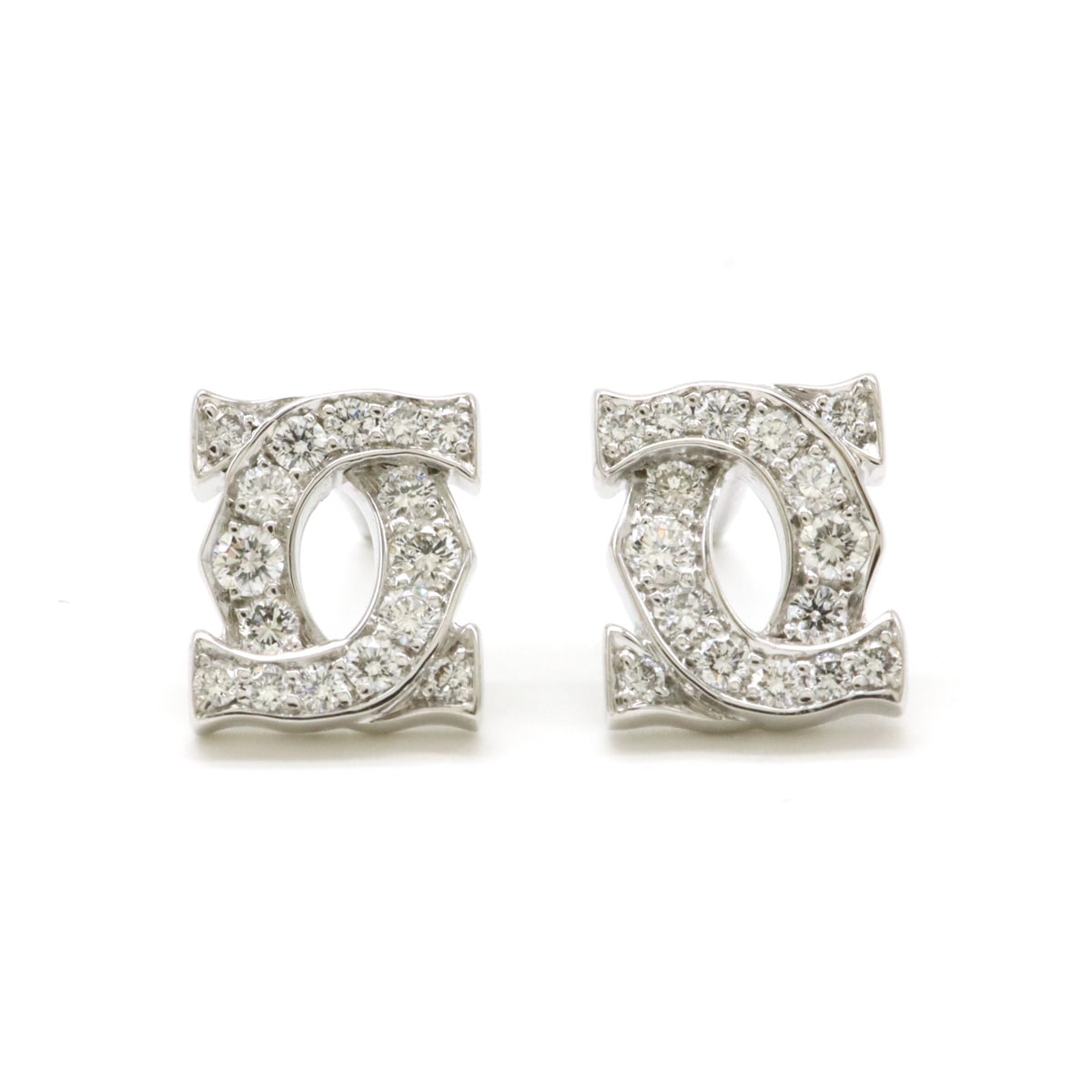 2C アントルラセ ピアス イヤリング K18WG 750WG ホワイトゴールド ダイヤモン