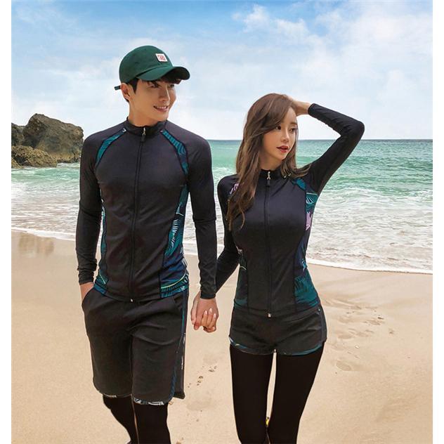 UV対策 ラッシュガード 速乾性 競泳 水泳 カップル セパレーツ スイムスーツ ペア水着 ペアビキニ カップル水着 カップルビキニ 4点セット レディース 【Primepic】【急速出荷】水着