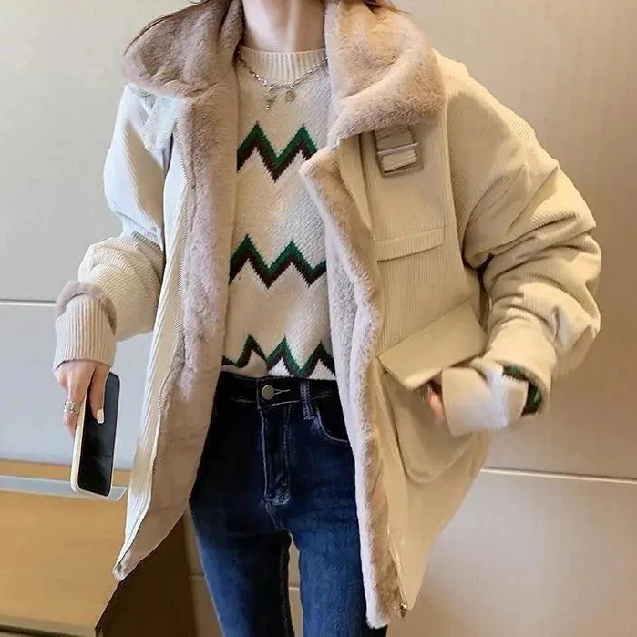 超人気中綿コートレディース中綿コート無地コーデュロイアウター厚大きい通勤防寒あったか暖かい秋冬30%までに制限