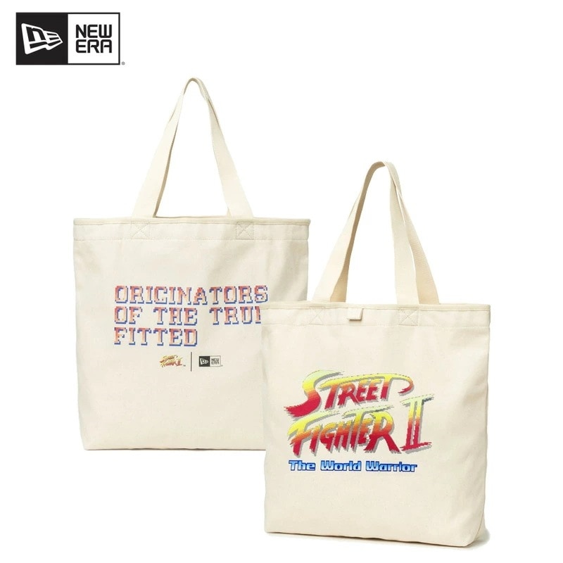 ニュー エラ NEW ERA キャンバストート 22L STREET FIGHTER II ストリートファイターII Originators of the True Fitted アイボリー バッグ