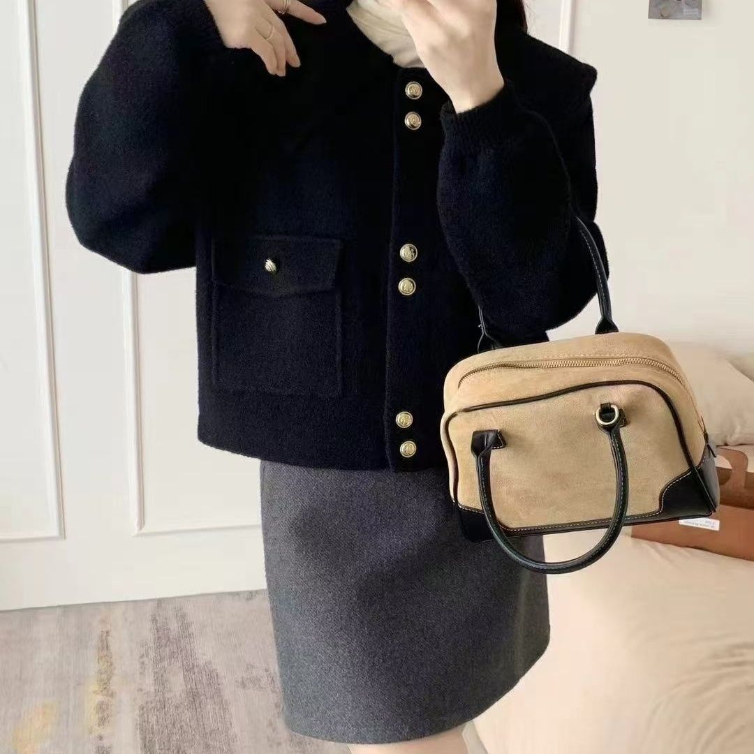 2026年秋冬新作 オープンカラー カーディガン ダブルフェイスカシミヤ ショート丈 プレミアム ゆったり 4,419円