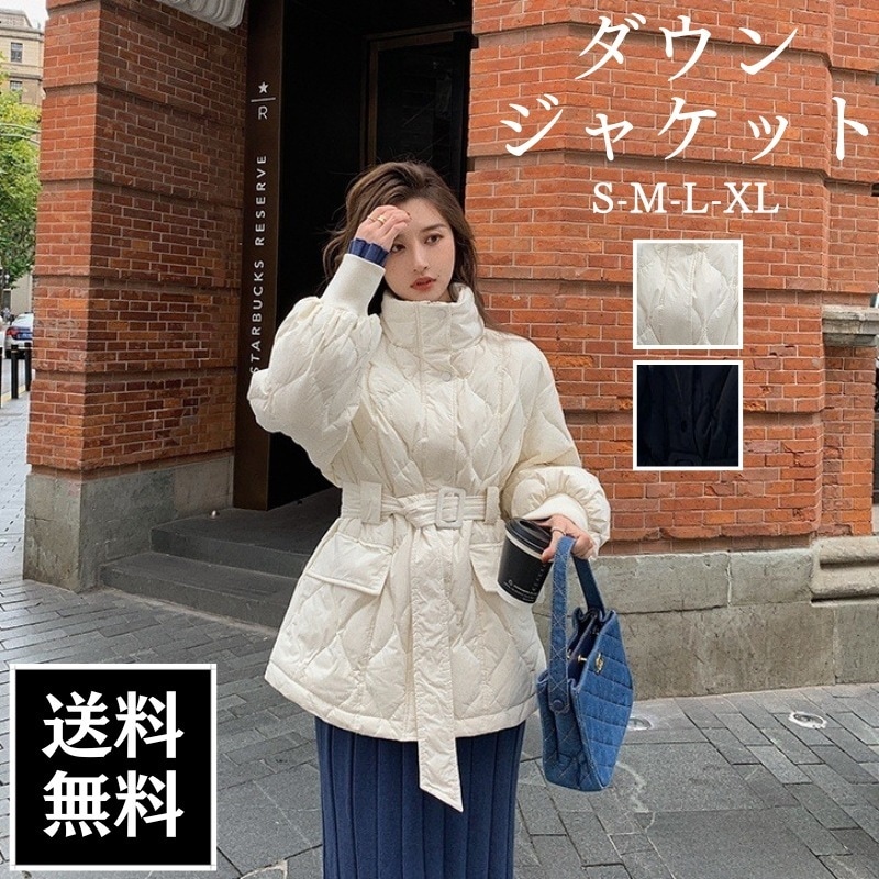 アウター ジャケット 袖あり 長袖 ハイネック 襟なし ベルト ダウン かわいい 可愛い きれいめ シンプル カジュアル 上品 おしゃれ かっこいい 可愛い 女子 こなれ感 ラブリー