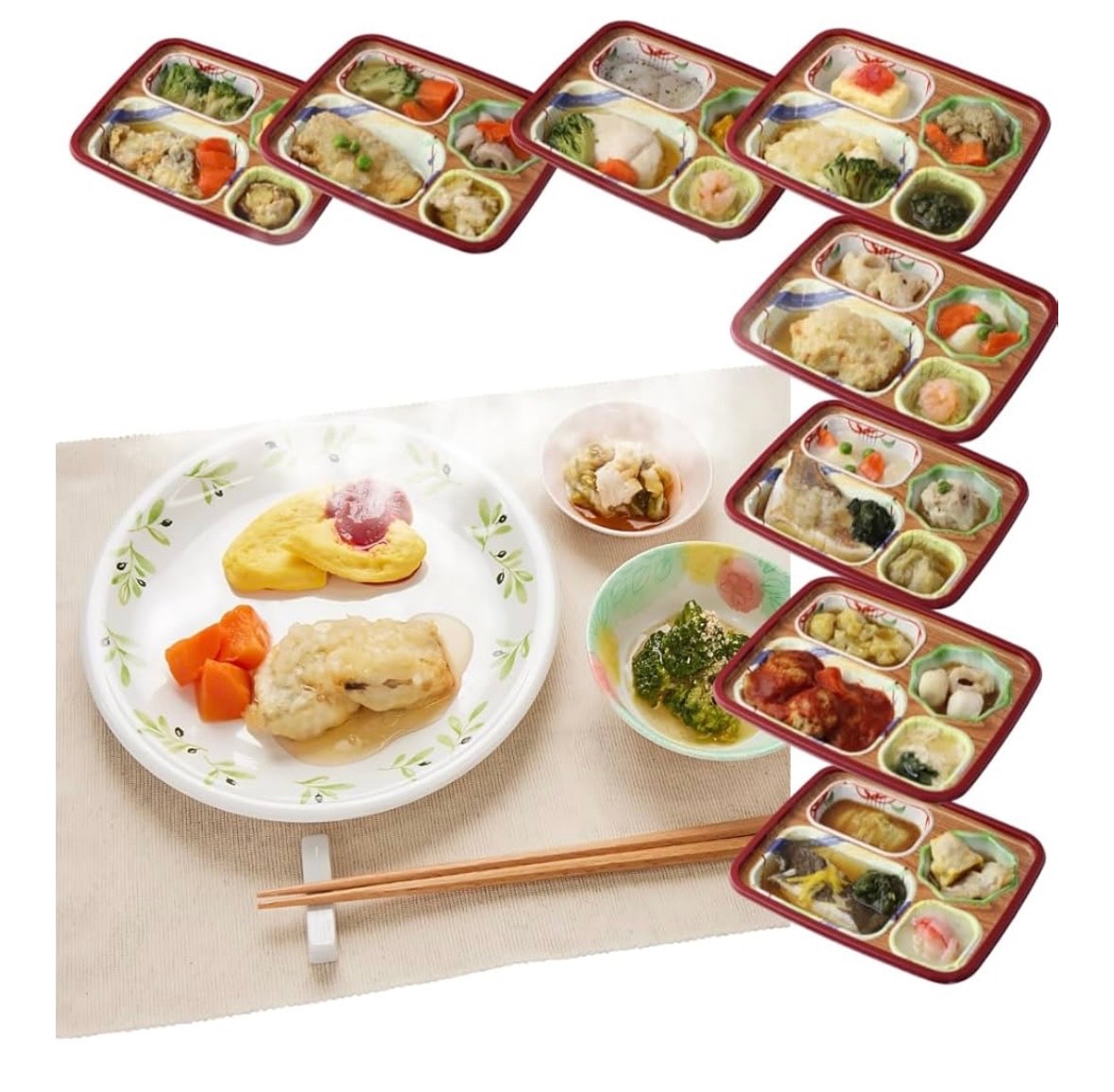 介護食(冷凍）やわらか食 ８食分お届け お弁当セット１（主菜１品＋副菜３品） 保存食 非常食 ソフィーチェリスタ Astepia