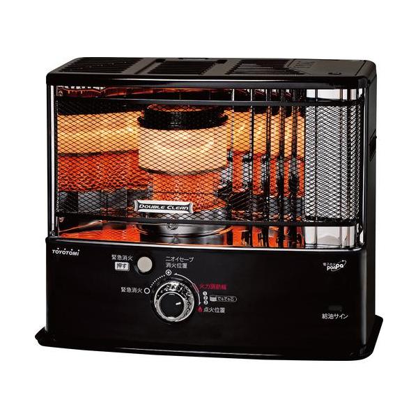 TOYOTOMI トヨトミ RC-W3624(B) ブラック 反射型石油ストーブ 木造10畳/コンクリート13畳 ダブルクリーン