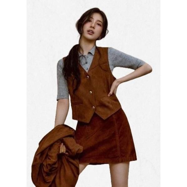 진 女性 スエード ベスト YP3W6867 2502300