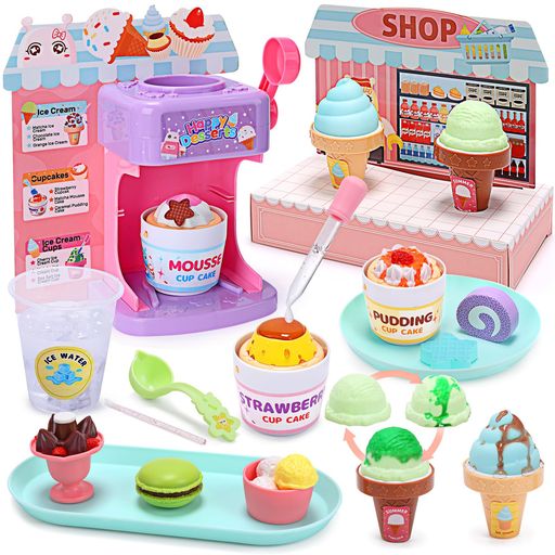 おままごと CUTE STONE おもちゃ アイスクリーム屋さん 44点セット 知育玩具 2IN1遊び方 DIY 色変化可能 カップケーキ アイスクリーム 温度感応機能付き ままごとセット ごっこ遊び 5,569円