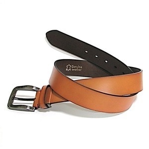 牛革一枚革ウェスト95cm対応/40mmプレーン ビジカジベルト チャ