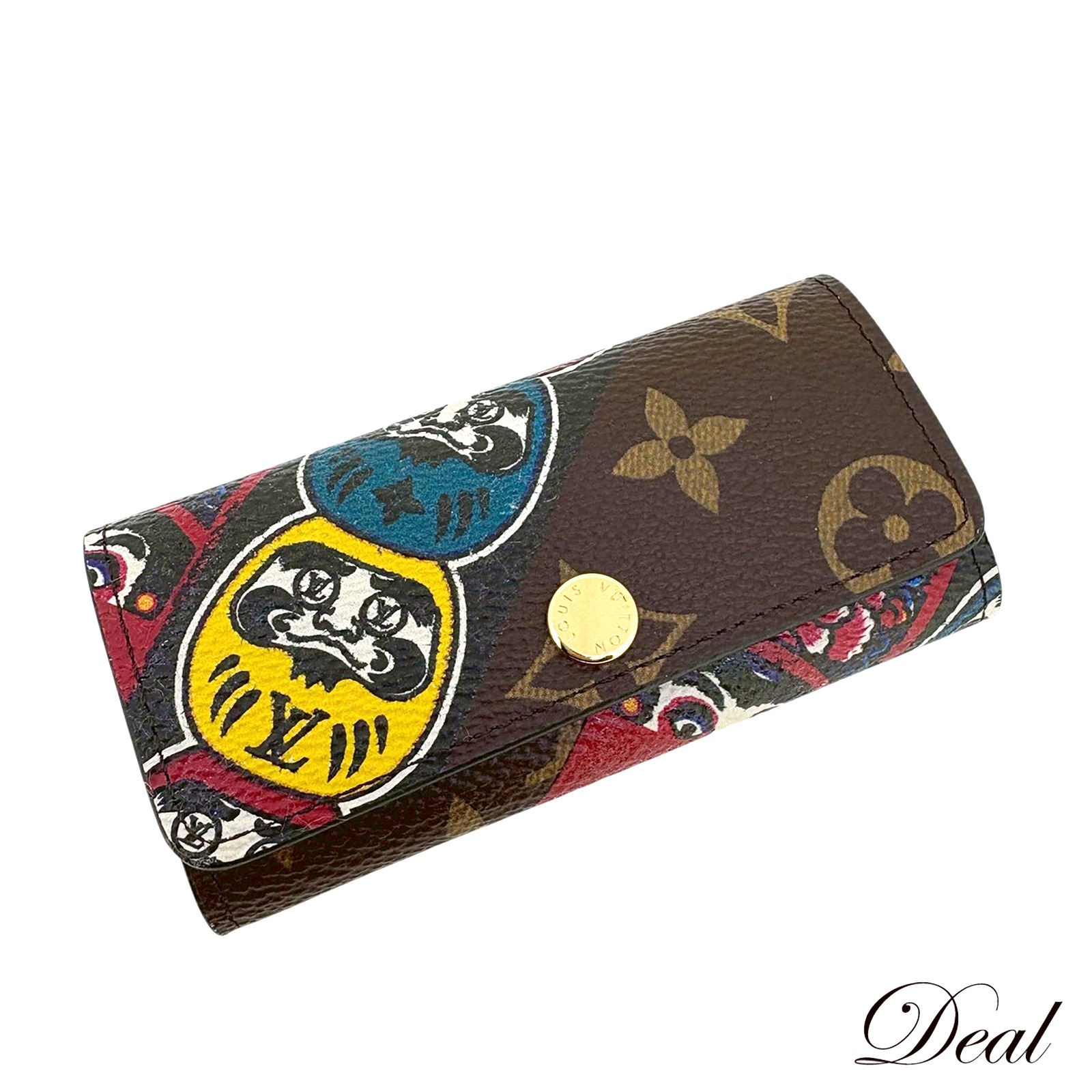 日本限定品 ルイ・ヴィトン ミュルティクレ4 山本寛斎 ダルマ M67252 4連 ブラウン レディース キーケースLV